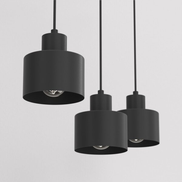 Závesný luster PARKLA 3xE27/15W/230V čierny