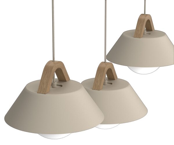 Luster na lanku FUNDA 3xE27/15W/230V béžový