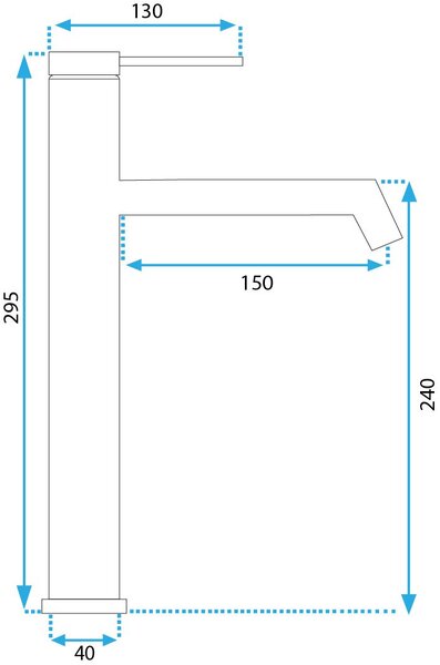 Rea Foss, vysoká umývadlová batéria h-295, zlatá matná, REA-B5319