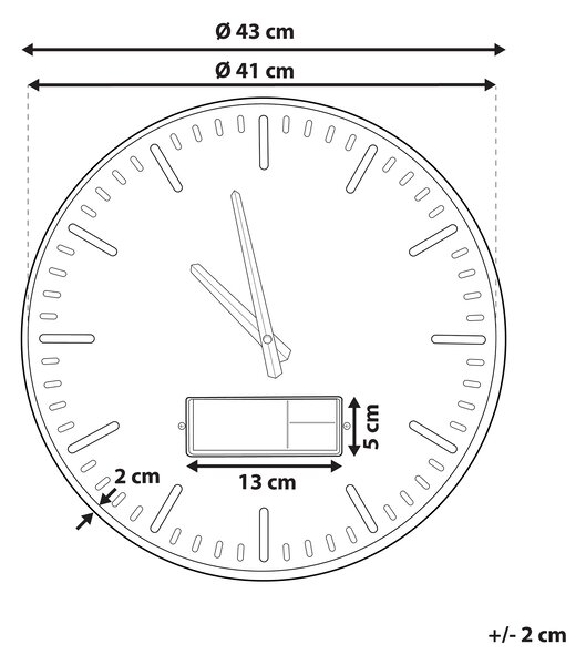 Nástenné hodiny hnedá zlatá MDF železo sklo ø 43 cm okrúhly tvar retro štýl obývačka jedáleň