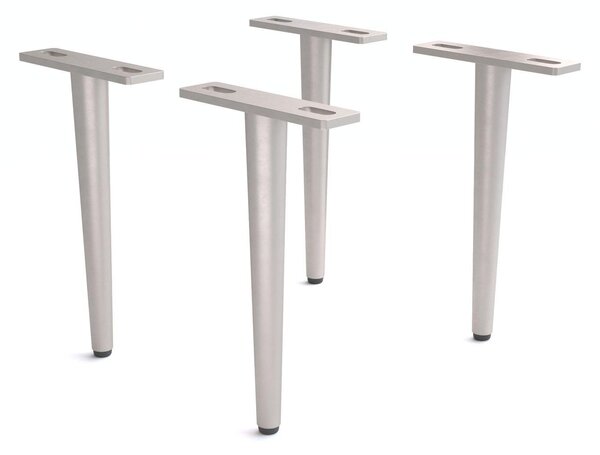 DELIFE Podstava zúžená 20 cm kov strieborná (sada 4 ks)