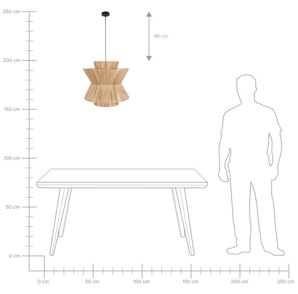 Závesná lampa prírodná slamené tienidlo čierna kovová objímka na žiarovku boho stropné svietidlo obývačka spálňa