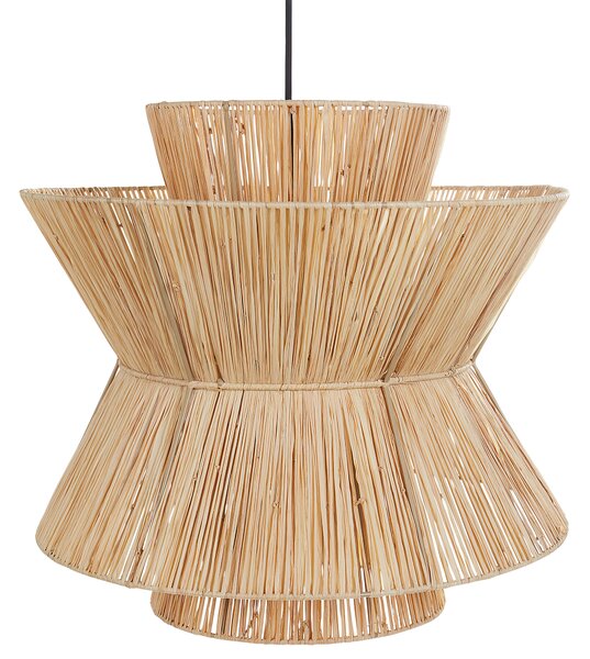 Závesná lampa prírodná slamené tienidlo čierna kovová objímka na žiarovku boho stropné svietidlo obývačka spálňa