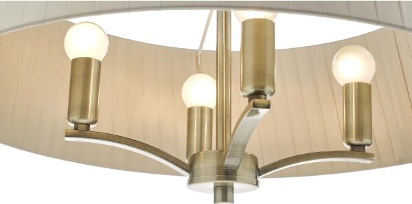 Där Lighting CRI0429 - Luster na reťazi CRISTIN 4xE14/40W/230V mosadz/taupe