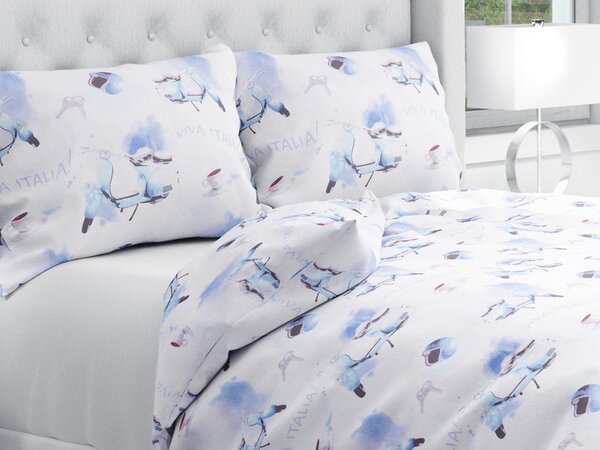 Biante Bavlnené posteľné obliečky Sandra SA-289 Viva Italia modrá Predĺžené 140x220 a 70x90 cm