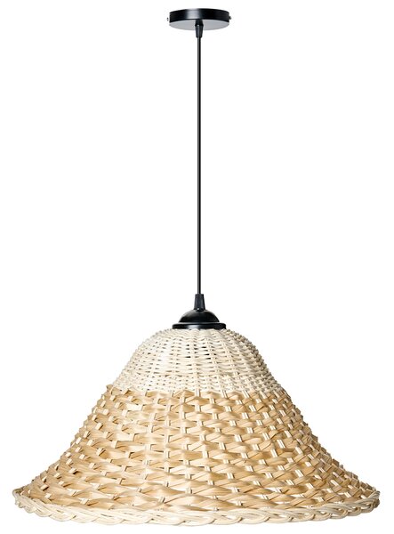 Závesná lampa prírodná bambusové a ratanové tienidlo ručná výroba pletený dizajn boho štýl osvetlenie