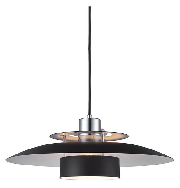 Halo Design 990259 - Závesný luster SORUP 1xE27/40W/230V pr. 40 cm čierna/lesklý chróm