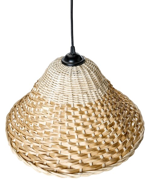 Závesná lampa prírodná bambusové a ratanové tienidlo ručná výroba pletený dizajn boho štýl osvetlenie