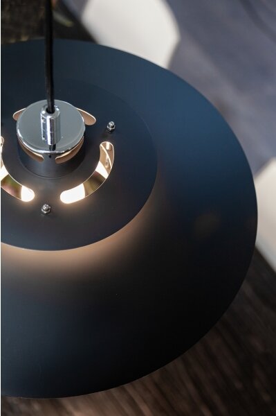 Halo Design 990259 - Závesný luster SORUP 1xE27/40W/230V pr. 40 cm čierna/lesklý chróm