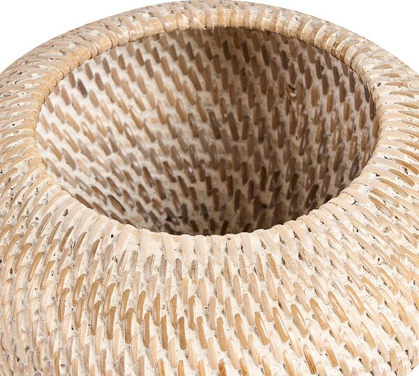 Kôš prírodný ratanový 25 cm úložný košík s vekom boho rustikálny bytový doplnok