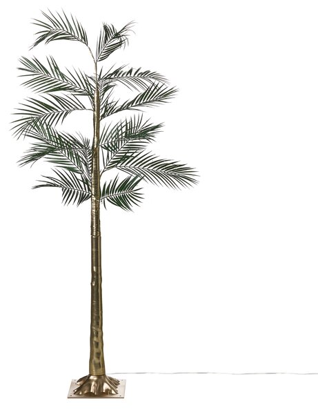 Umelá palma zlatá PE 175 cm s LED svetielkami svetelná dekorácia do interiéru a exteriéru