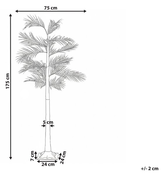Umelá palma zlatá PE 175 cm s LED svetielkami svetelná dekorácia do interiéru a exteriéru
