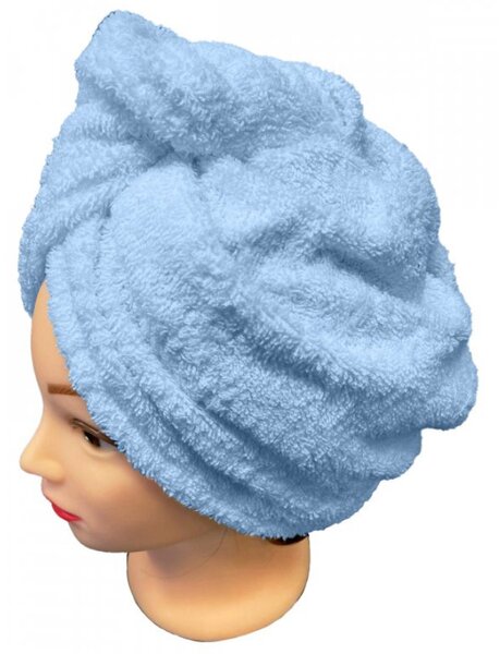 Rýchloschnúci froté Turban na vlasy svetlomodrý TiaHome