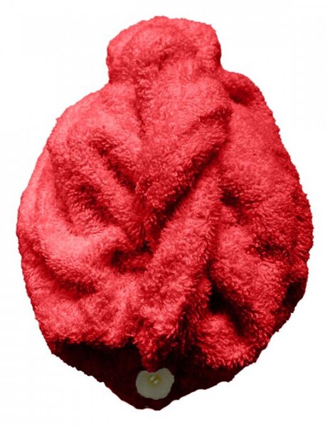 Rýchloschnúci froté Turban na vlasy červený TiaHome
