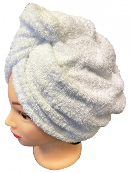 Rýchloschnúci froté Turban na vlasy biely TiaHome