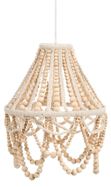 Luster svetlohnedý kaučukové drevo látka koráliky makramé boho štýl obývačka spálňa jedáleň
