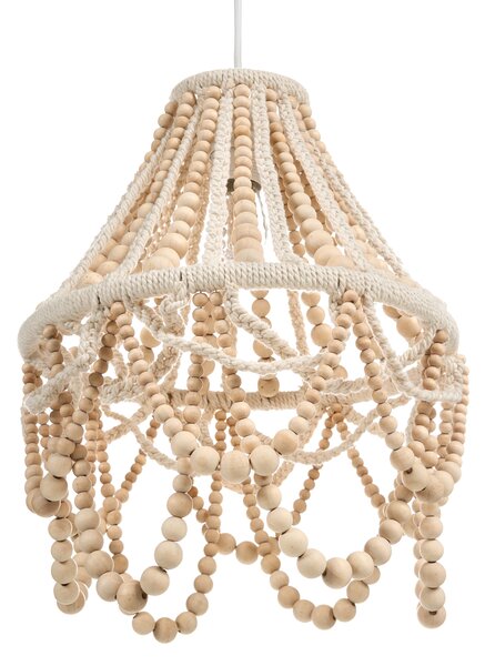 Luster svetlohnedý kaučukové drevo látka koráliky makramé boho štýl obývačka spálňa jedáleň