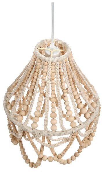 Luster svetlohnedý kaučukové drevo látka koráliky makramé boho štýl obývačka spálňa jedáleň