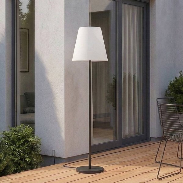 Terasové svietidlo Lucande Jaimy, čierne, hliník, 150 cm, Čierna, Plast, Moderný, Stojaca lampa