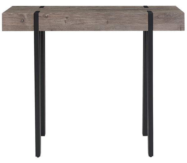 Konferenčný stolík tmavé drevo čierne kovové nohy 100 x 40 cm obdĺžnikový moderný industriálny štýl