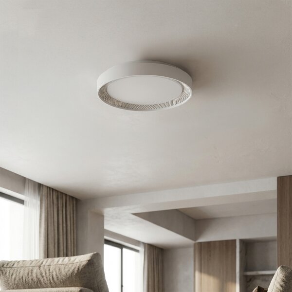 Brilagi - LED stmievateľné stropné svietidlo WALDO LED/48W/230V priemer 40 cm biela/strieborná s diaľkovým ovládaním