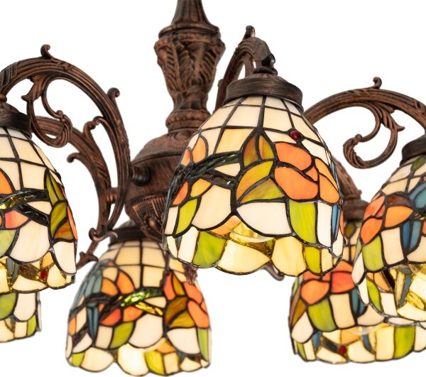 Brilagi - Tiffany vitračný prisadený luster JUNGLE 6xE27/60W/230V priemer 60 cm