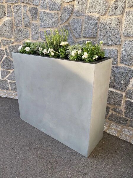 Kvetináč ELEMENTO, sklolaminát, šírka 88 cm, betón design