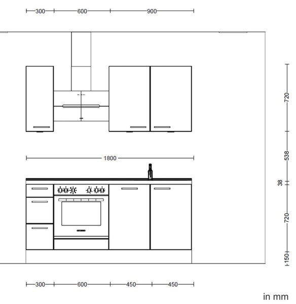 KUCHYNSKÝ BLOK 180 cm Nobilia - Online Only kuchyne, Online Only