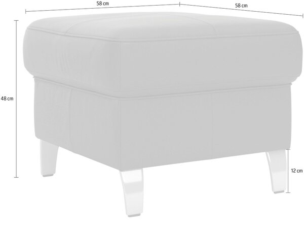 TABURETKA, koža, 58/48/58 cm Sit & More - Kreslá, Online Only