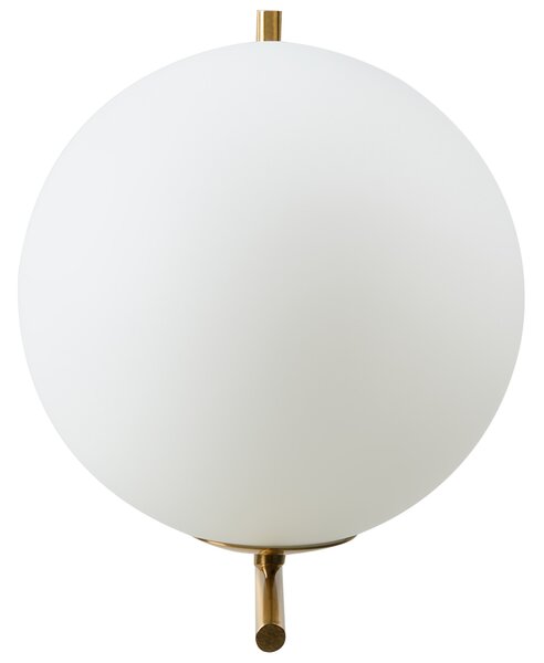 Nástenná lampa zlatá kovová guľaté sklenené tienidlo elegantné moderné minimalistické svietidlo