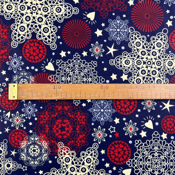 Ervi bavlna š.240cm - Vločky na modrem - 4081-1 metráž