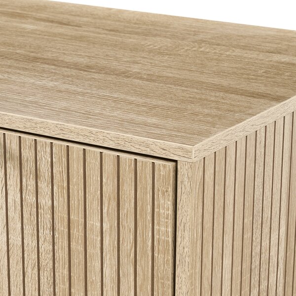 Konferenčný stolík svetlohnedý MDF kovové nohy 110 x 50 cm úložný priestor 1 zásuvka moderný škandinávsky štýl obývacia izba