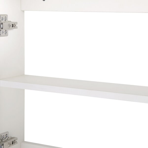 Zrkadlová skrinka do kúpeľne biela strieborná preglejka sklo s LED osvetlením 60 x 60 cm moderný štýl