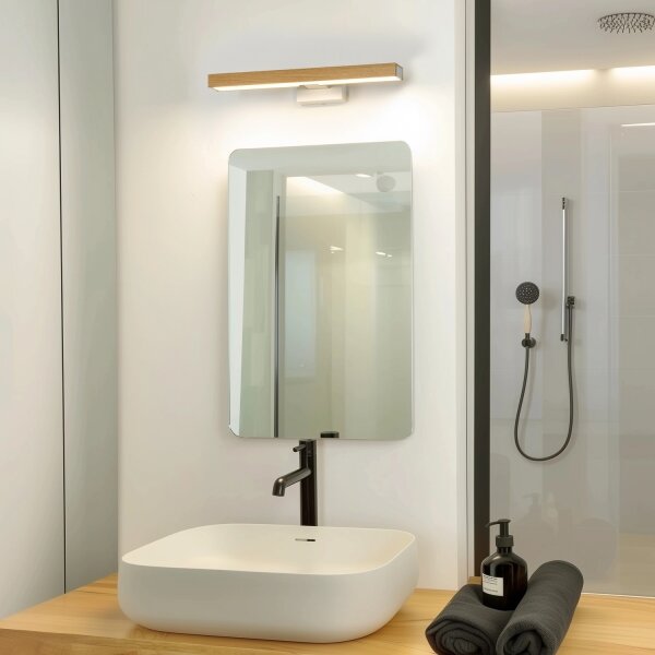 Brilagi- LED Kúpeľňové osvetlenie zrkadla WOODY MIRROR LED/8W/230V IP44 dub/biela