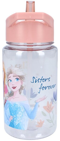 Dievčenská plastová fľaša na pitie Ľadové kráľovstvo - Frozen - s integrovanou slamkou
