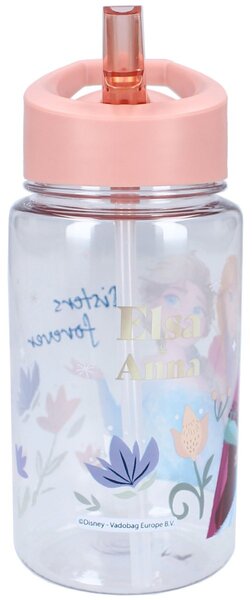 Dievčenská plastová fľaša na pitie Ľadové kráľovstvo - Frozen - s integrovanou slamkou