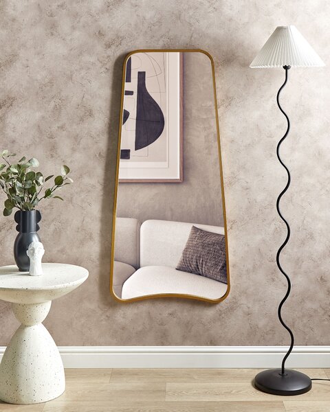 Nástenné zrkadlo zlaté železo sklo 58 x 122 cm nepravidelný tvar závesné dekorácie moderný minimalistický štýl obývačka spálňa predsieň