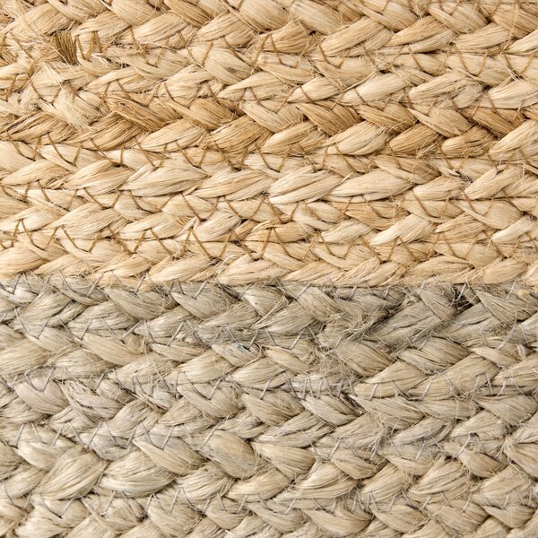 Jutová taburetka prírodná béžová a sivobéžová okrúhla 50 x 40 cm výplň z polystyrénového granulátu boho bytové doplnky