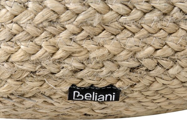 Jutová taburetka prírodná béžová a sivobéžová okrúhla 50 x 40 cm výplň z polystyrénového granulátu boho bytové doplnky