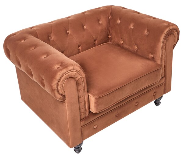 Sedacia súprava chesterfield zlatohnedá zamatová čalúnená čierne nohy 3-miestna pohovka s kreslom moderná