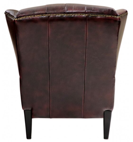Kreslo Chesterfield Chester z pravej hovädzej kože New Red