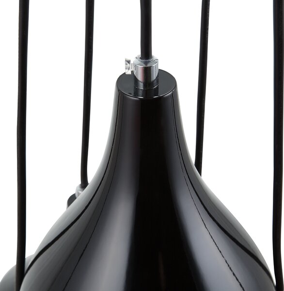 Závesná lampa čierna kov 5 tienidiel na strop moderný industriálny štýl kuchyňa jedáleň obývačka