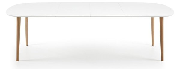 Biely rozkladací jedálenský stôl s bielou doskou 100x160 cm Oqui – Kave Home