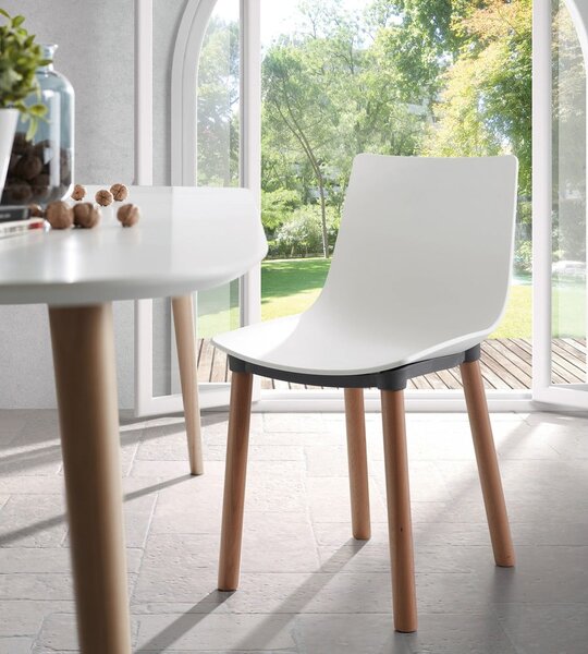 Biely rozkladací jedálenský stôl s bielou doskou 100x160 cm Oqui – Kave Home