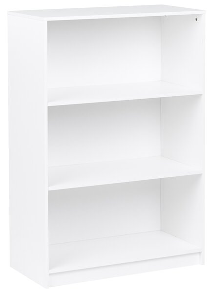 Knižnica s 3 policami biela drevotriesková doska 80 x 40 cm minimalistický štýl matná povrchová úprava regál na knihy