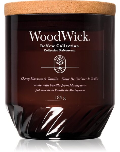 Woodwick Cherry Blossom & Vanilla vonná sviečka s dreveným knotom 184 g