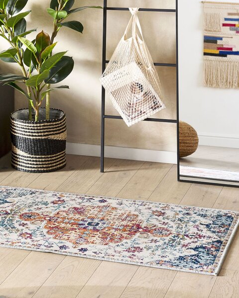 Koberec viacfarebný polyester 60 x 200 cm s orientálnym vzorom behúň moderná kuchyňa chodba