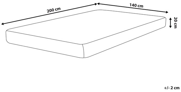 Penový matrac biely polyester 140 x 200 cm snímateľný poťah stredne tvrdý spálňa
