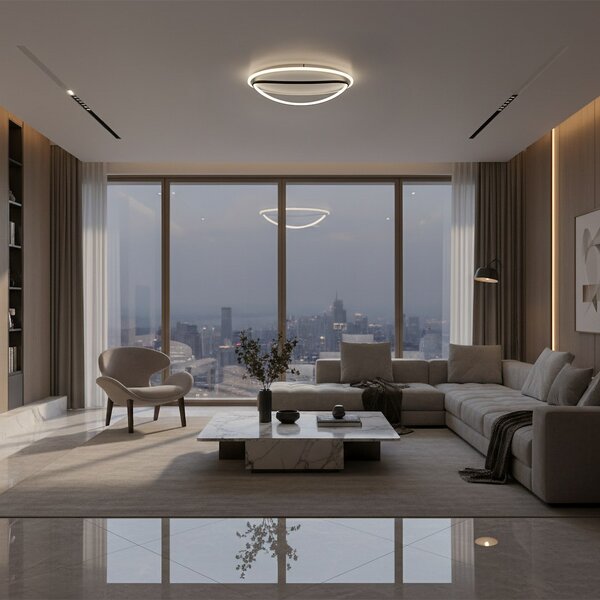 Stropné LED svietidlo Halo, 2x LED 38w, 4000k, b
