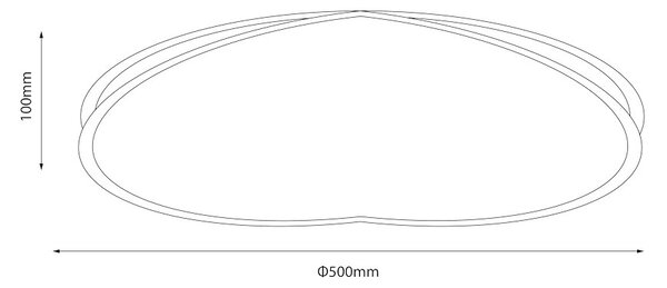 Stropné LED svietidlo Halo, 2x LED 38w, 4000k, b